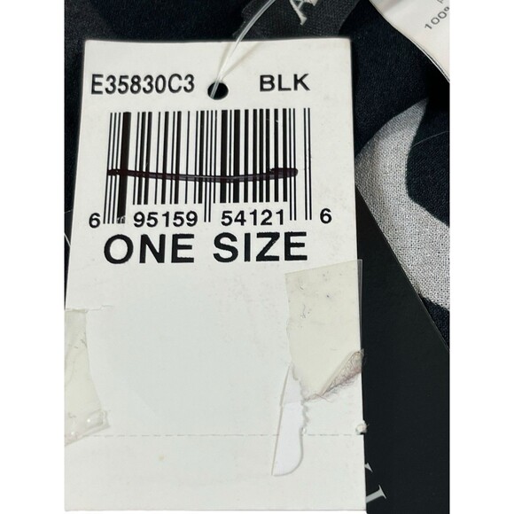 Anne Klein New York One Size Black White Floral Sheer Wrap Kimono Scarf NWT - Picture 4 of 11